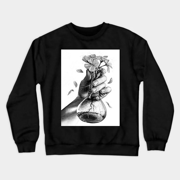 Gaia mother earth black and white bottle - earth Crewneck Sweatshirt by LukjanovArt